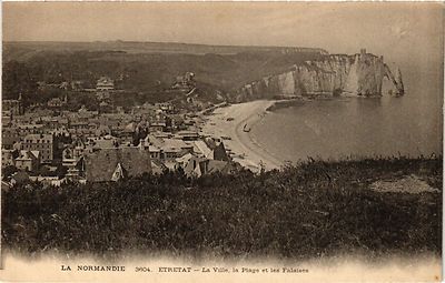 Old postcard ETRETAT-La Ville la Plage et les Cliffs (347724)