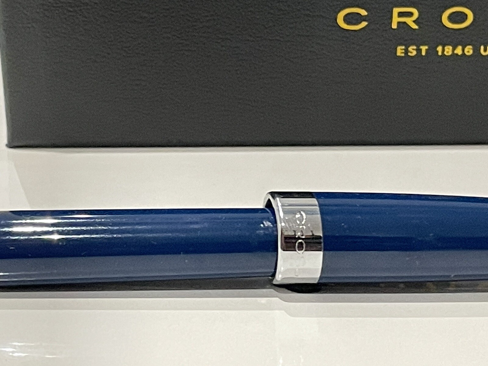 Cross Aventura Blue with Chrome/Silver Trim Rollerball Pen With Box