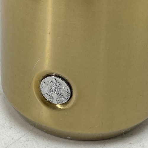 STARBUCKS vacuum insulated water bottle tumbler, GOLD color, 20 oz. New W/Defect - Picture 2 of 16