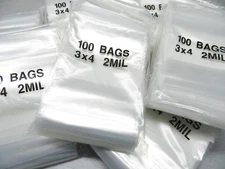 3x4 White Block Reclosable Bags 2mil Writeable 3x 4" Poly Baggies 1000 Pcs