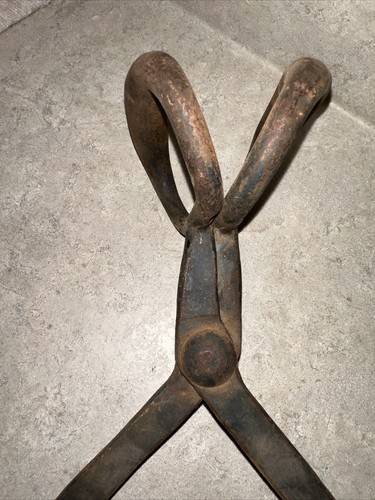 Vintage Large Block Ice Tong Staatsburg NY Cast Wrought Iron Double Stamped - Picture 10 of 12