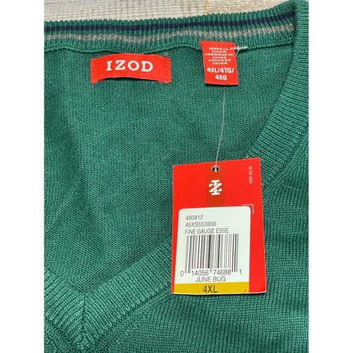 IZOD NWT Sweater V Neck Green Mens Size 4XL - 第 5/7 張圖片