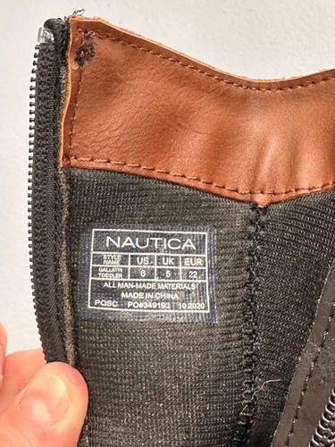 Nautica Kids Size 6 Black & Brown Riding Boots Decorative Metallic Ring Accent b - Picture 2 of 9