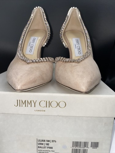 Talons cristal en daim rose JIMMY CHOO « Lillian » Ballet Royaume-Uni 4,5 EU 37,5 prix de vente 1150 £ - Photo 10/10