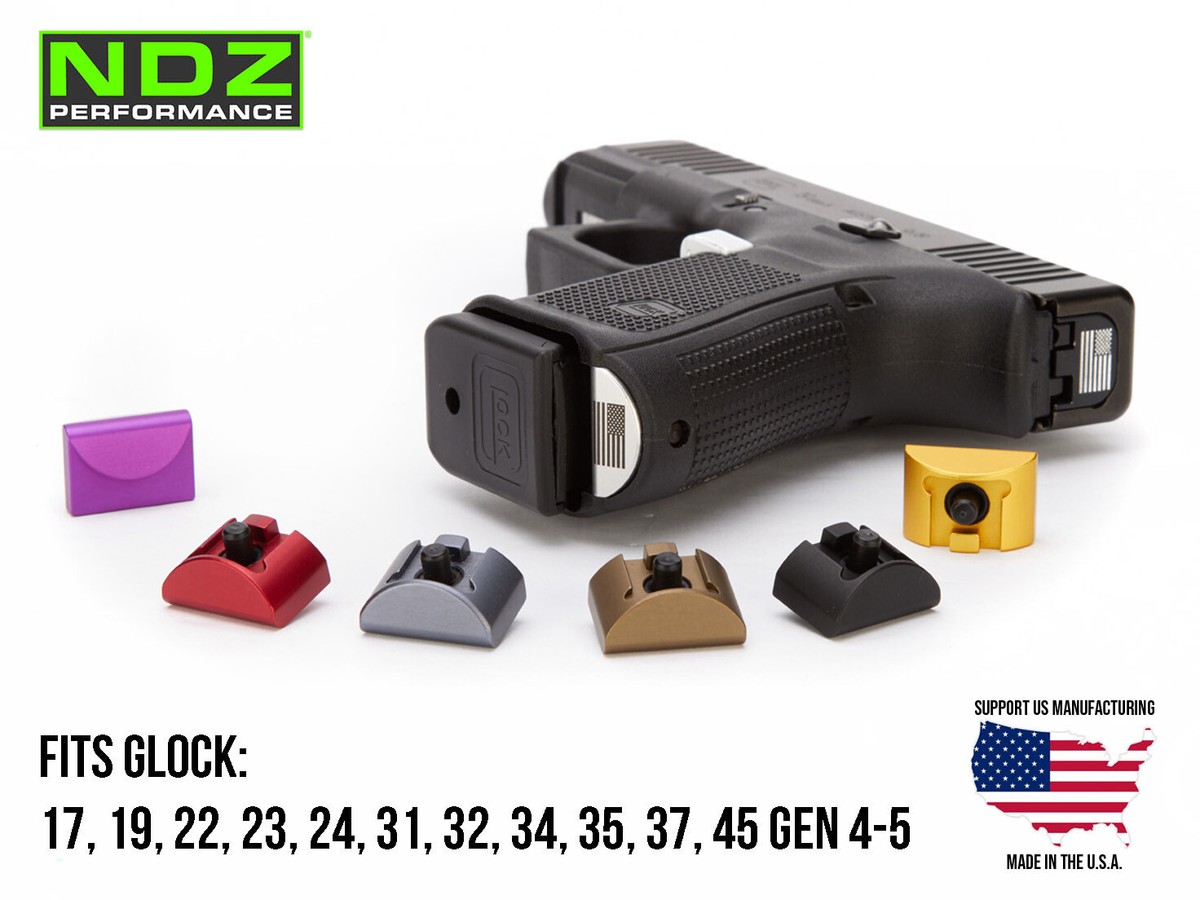 NDZ Performance Grip Plug For Glock Gen 1-3 - Blue Anodized Aluminum Frame Insert With Spiritual Engravings