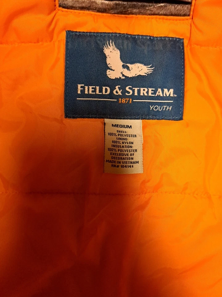 Field & Stream Jacket Youth Medium Camo Zip Hooded Quilted Lining RealTree Camo - Image 4 of 4