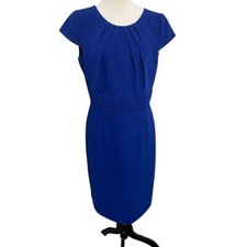 Tahari Arthur S. Levine Royal Blue Sheath Dress Elegant Workwear Size 10