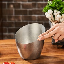 Restaurant 304 Stainless Steel Slant Mouth Bowl Mini Vegetable Bowl Bucket Home