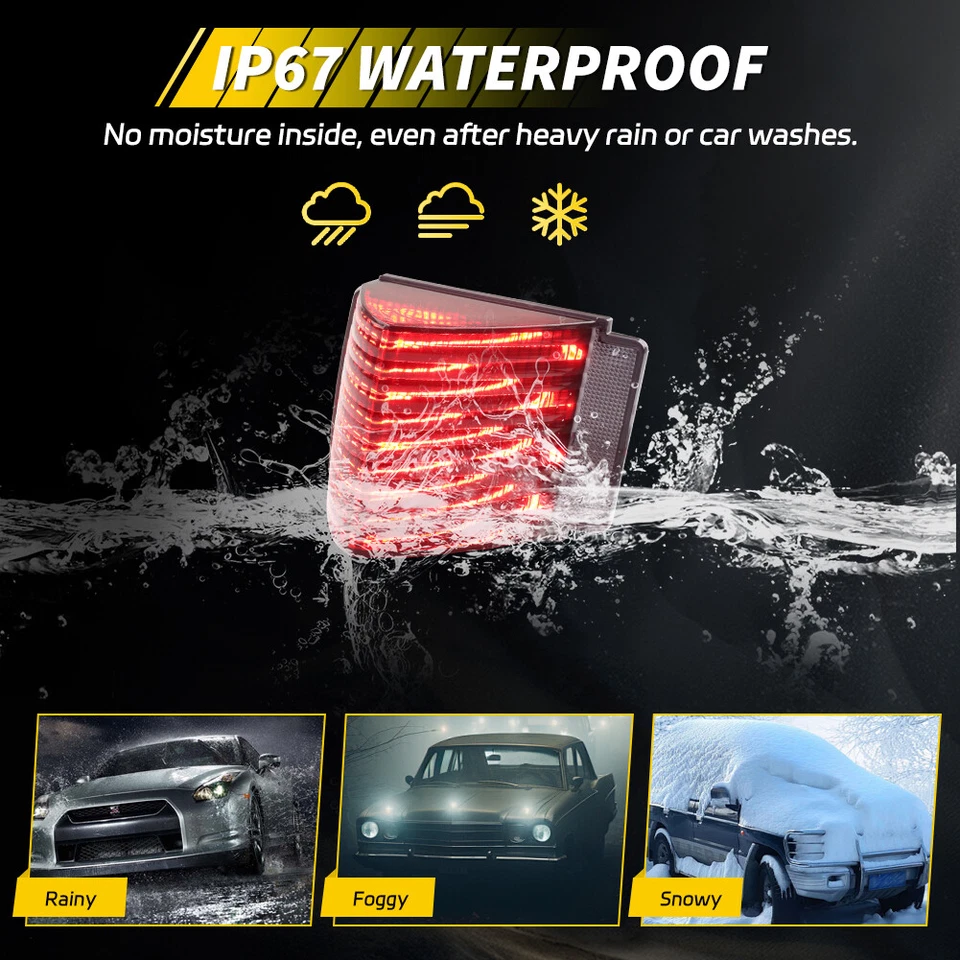 2X Smoked Red LED Rear Tail Brake Lights Lenses For 1967 Chevy Chevelle / Malibu - Image 4 of 4