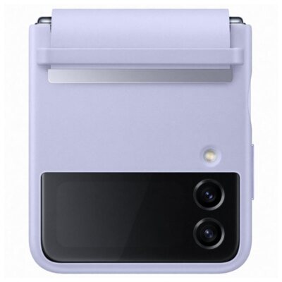 Original Samsung Leather Flap Cover Hülle EF-VF721 Galaxy Z Flip4 Violett Purple