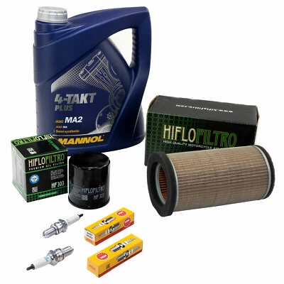 NO-NAME Kit Manutenzione per Kawasaki ER 5 Twister -06 Olio 4L+Filtro Aria+Filtro Olio+Candele