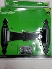 The Hillman Group 851659 8-Inch Ornamental T-Hinge, Black Finish