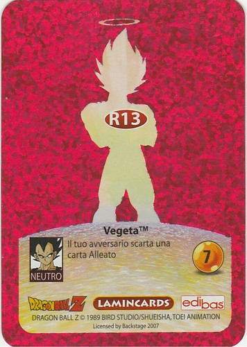 Lamincards Dragon Ball Z Edibas Serie Platino VEGETA N R13 Rubino - Imagen 2 de 2