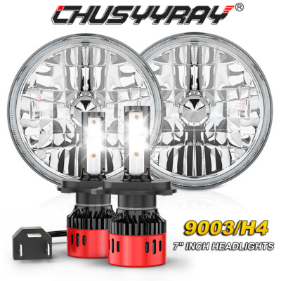 For MG MGB 1969-1981 Pair DOT 7 inch Round LED Headlights High Low Beam