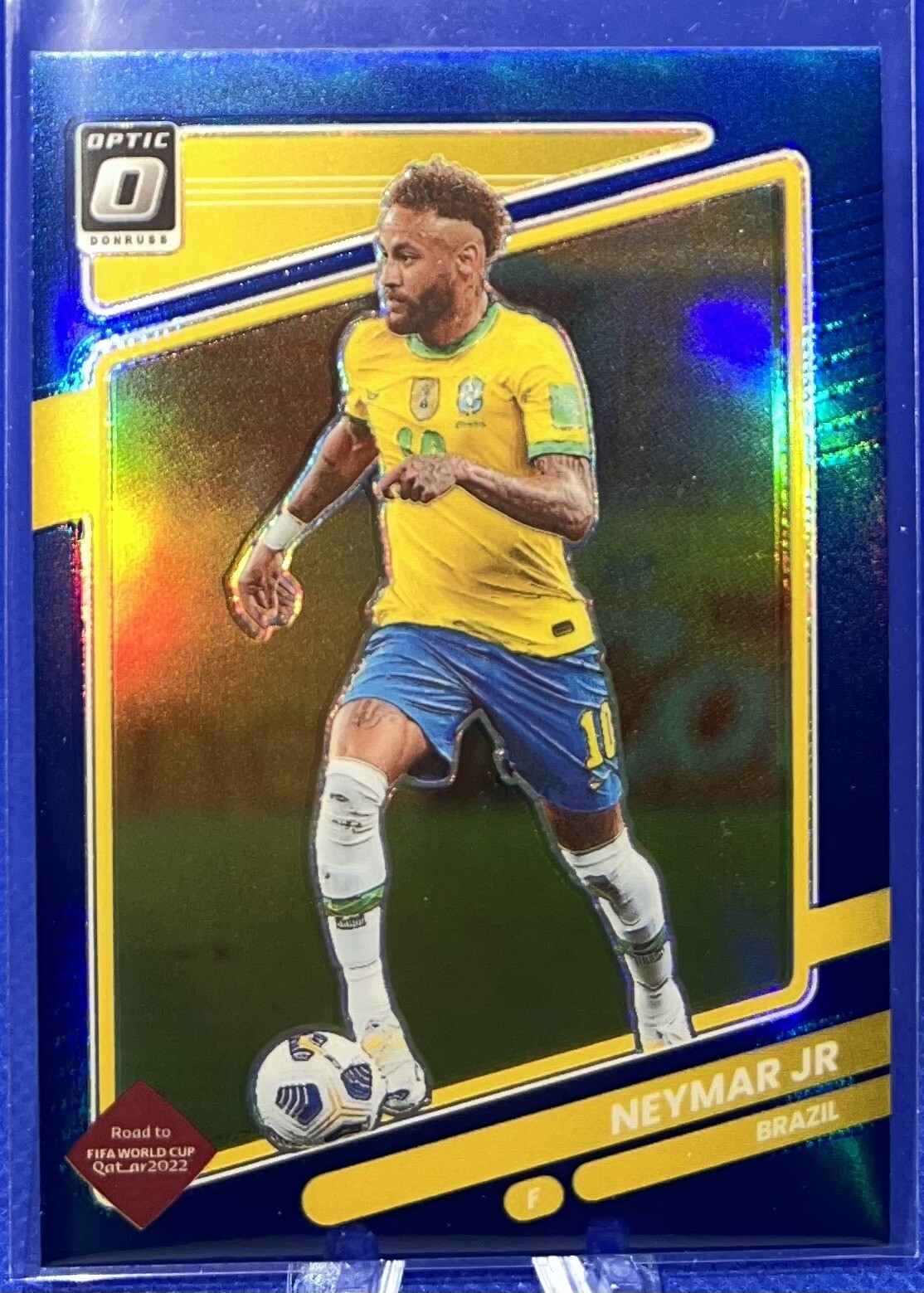 Neymar Jr 2021-22 Donruss Optic Blue Prizm /99 #18 Brazil