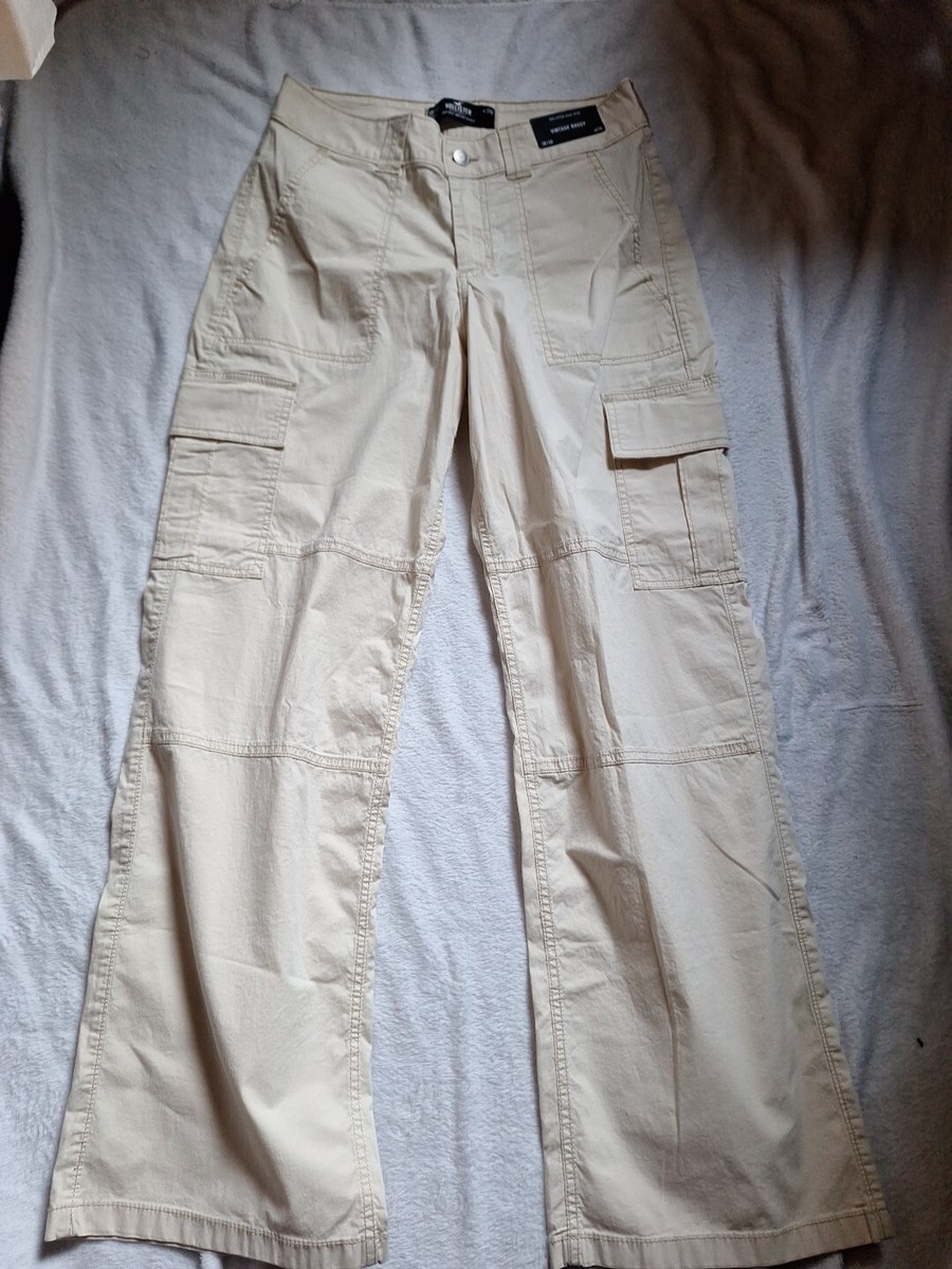 Hollister High Rise Pants Womens Cargo Vintage Baggy size 27R 5R