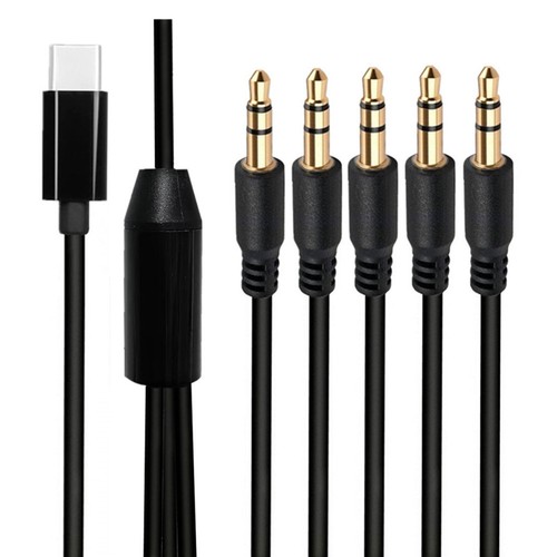 Multi Headphone USB C Audio Splitter Cable 6 Port DAC 3.5mm Adapter for Phone/PC - 第 13/13 張圖片