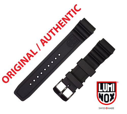 Original Luminox Watch Band 22mm 3000 3100 3200 3400 3600 8400 8800 BLACK SILVER - Picture 3 of 6