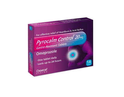 Pyrocalm Control Omeprazole 20mg 14 Tablets Heartburn & Acid Reflux ...