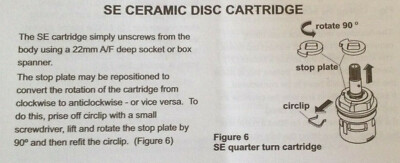 Cartuccia Di Flusso A Disco Ceramico Da 3/4" Su E Giù Per Valvole Doccia Triple Lato Freddo Chiusura In Senso Orario - Foto 9