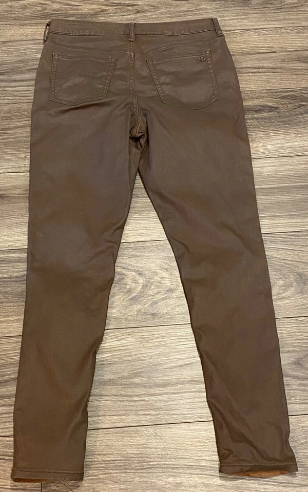 Jeans Lauren Ralph Lauren Marrón Premier Ajustado Tobillo Encerado Talla 10 Foto 2 de 4