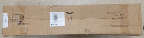 NEW 34" Black Steel Industrial Modern Metal DIY 3-Rod Hairpin Table Legs (4) - Picture 8 of 8