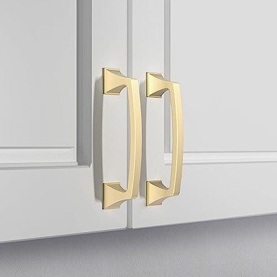 Gold Drawer Pulls Brushed Gold Square Cabinet Pulls 4 Pack 3 Inch 76mm Kitche...