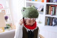 Cartoon Funny Adorable Plush Dinosaur Hat Cosplay Costume Halloween School 35cm