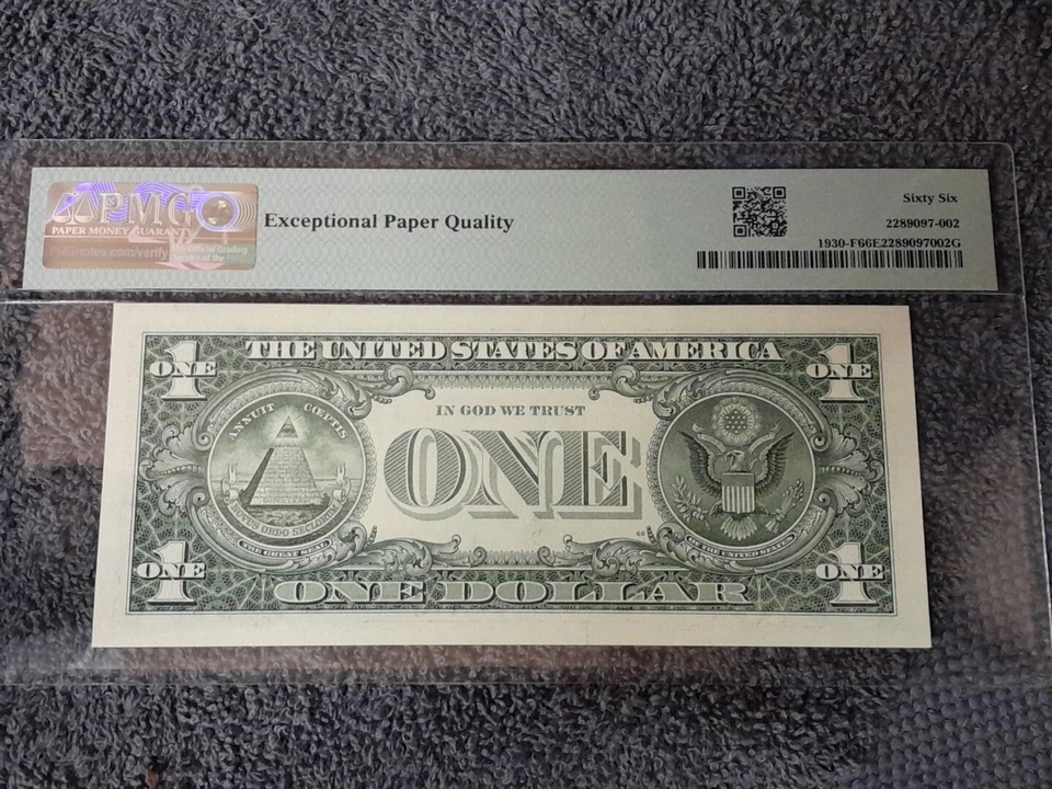 2003A $1 Federal Reserve Note PMG 66 EPQ FR# 1930-F Gem Unc Near Solid Two's - Image 2 of 2