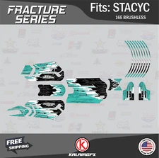 Graphics Kit for STACYC 16E Brushless Electric Bike (All Years)  Fracture-teal