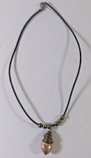 Heart Necklace Vintage Cord 8in 1990s 2000s Retro Metal Coil Love Beaded