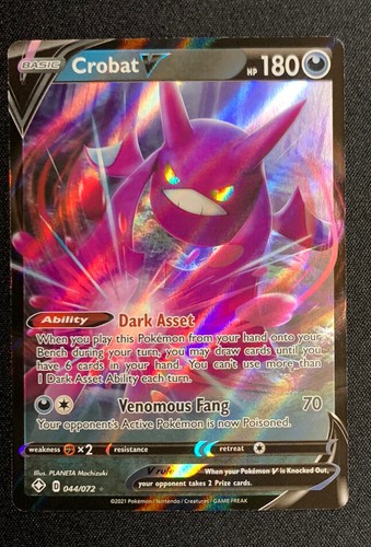 Crobat V 044/072 Shining Fates Ultra Rare Holo Pokémon Card NM/M Pack Fresh - Picture 3 of 4