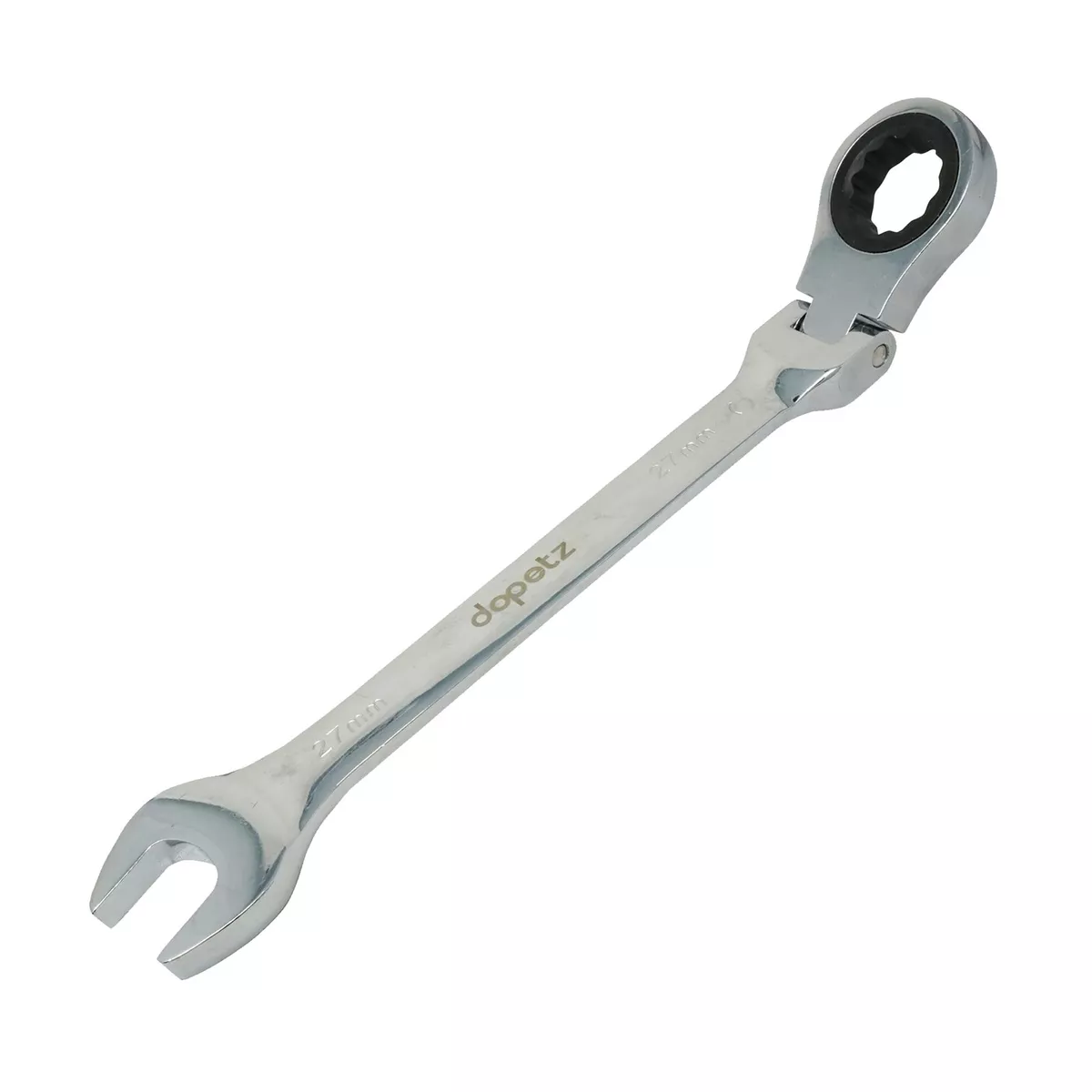 27mm Flexible Head Ratchet Spanner Wrench Combination Open Ring Head Metric
