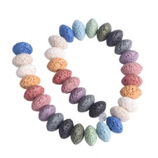 Natural Volcano Lava Stone 5x8mm 6x10mm Rondelle Loose Crafts Beads DIY Jewelry