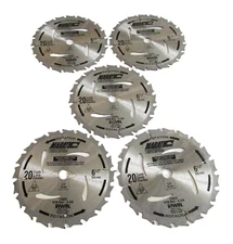Irwin 24020 Marathon 6-1/2" Framing Ripping 20 Tooth Circular Saw Blade QTY 5