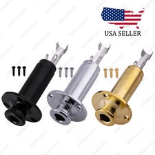 1/4" Acoustic Electric Guitar Stereo Mono Endpin Output Jack Strap Button Socket