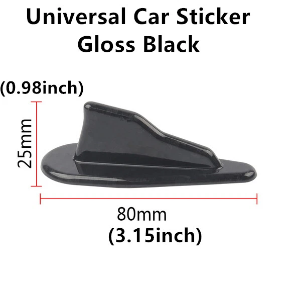 Set of 6 Roof Shark Fins Stickers Decorative Gloss Black Car Body Trim Universal Foto 2 de 4