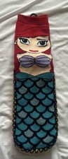NEW 1 PAIR DISNEY LITTLE MERMAID ARIEL SLIPPER SOCKS SIZE SMALL 5-7 NON-SLIP