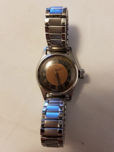 Super Rare Doxa Military Two-tone Dial Manual Winding Ladies Watch 1950's