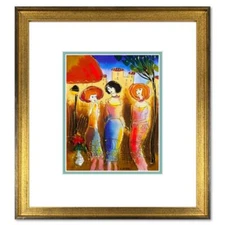 Moshe Leider, Framed Original Mixed Media Watercolor Painting, Hand Signed