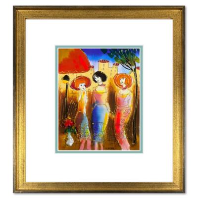 Moshe Leider, Framed Original Mixed Media Watercolor Painting, Hand Signed