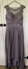 NWOT Gray Size 4 -6 Dress Long Formal Evenin Gown Beaded