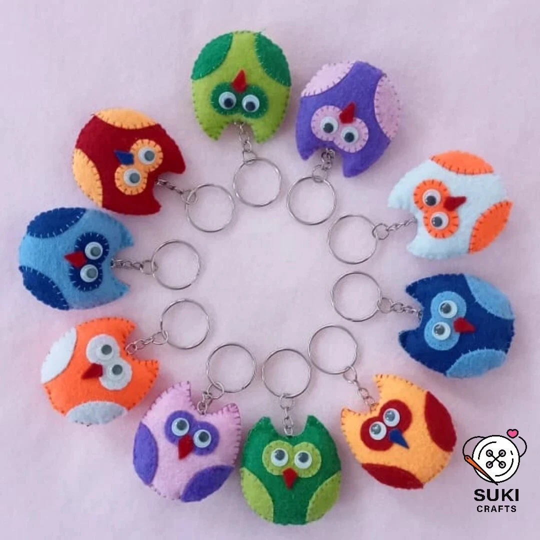 Multi Color Handmade Owl keychain, Key Chains