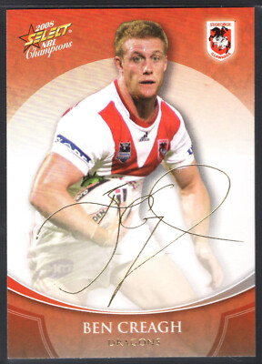2008 NRL [GOLD FOIL SIGNATURE] CARD - FS36 Ben CREAGH (ST GEORGE-ILLAWARRA)
