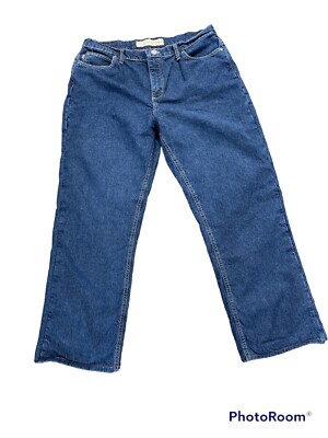 Cabela’s Casual Womens Blue Jean Flannel Lined Denim 14 Long 28” Inseam 