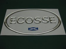 1 ECOSSE OVAL CHROME EFFECT DOME CAR STICKER with Scottish flag