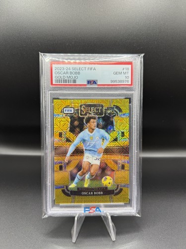 Oscar Bobb 2023-24 Panini Select FIFA Terrace Gold Mojo RC 10/10 PSA 10