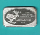 1974 1 Troy oz. .999 Vintage Silver Art Bar (Jackalope)