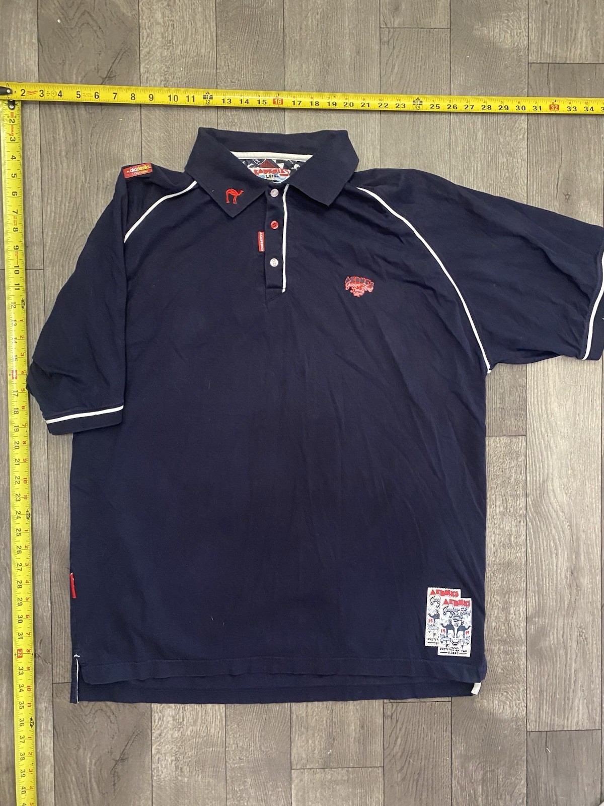 Vintage Akademiks Mens XXL Navy Blue Short Sleeve Polo Shirt