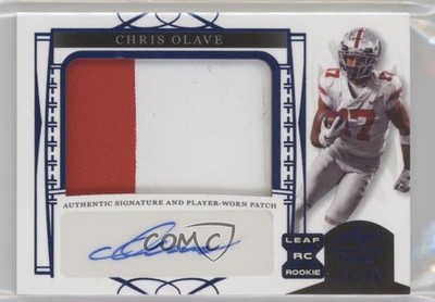 2022 Leaf Trinity Patch Navy 16/49 Chris Olave #PA-CO1 Patch Auto 00jz